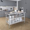 Amgood 30x60 Prep Table with Stainless Steel Top and 2 Shelves AMG WT-3060-2SH